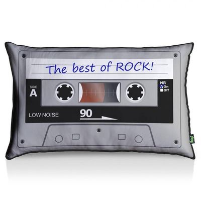 Almofada Fita Cassete Best Of Rock - 35 x 55 cm - Loja Maçã de Eva