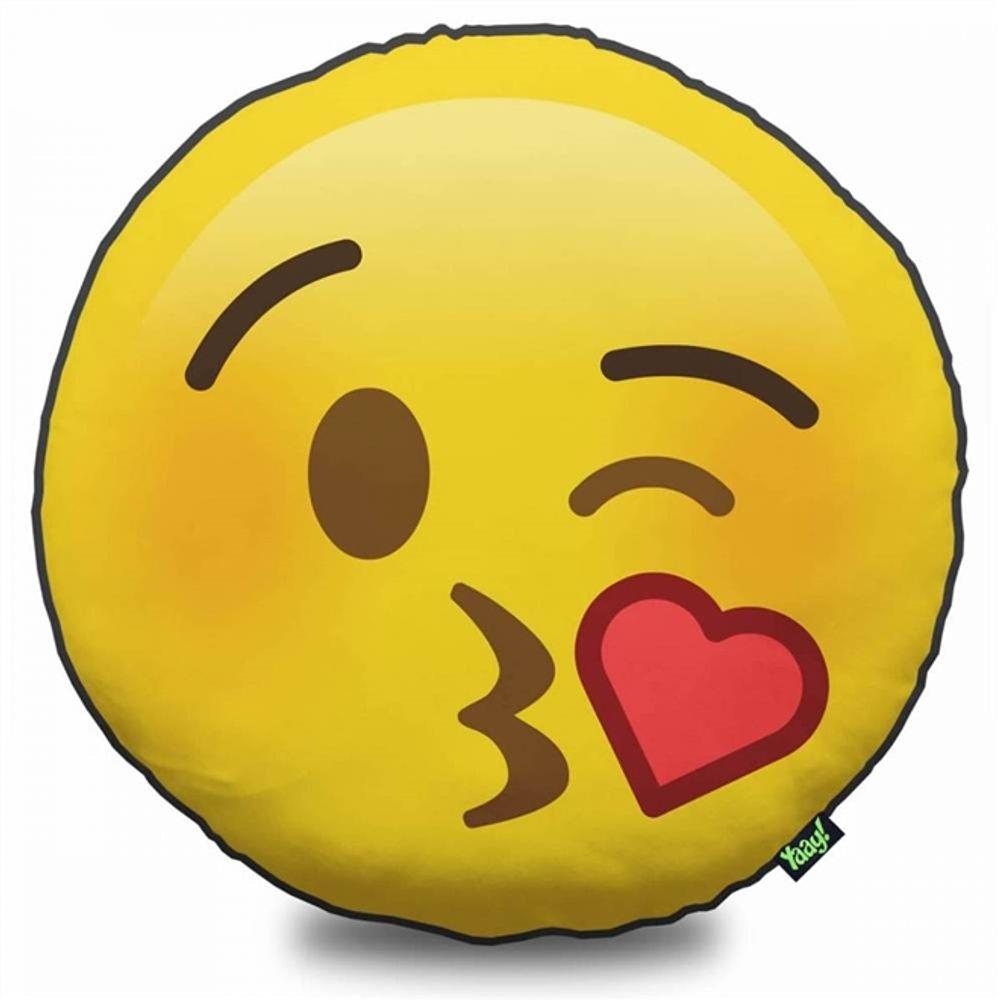 Almofada Emoji Beijinho com Amor - 40 x 40 cm - Loja Maçã de Eva