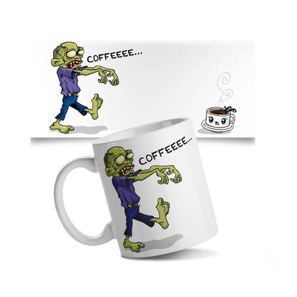 Caneca Zombie Wants Coffee - Loja Geek Maçã de Eva