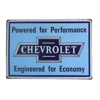 Placa de Metal Chevrolet - 30 x 20 cm - Loja Geek Maçã de Eva