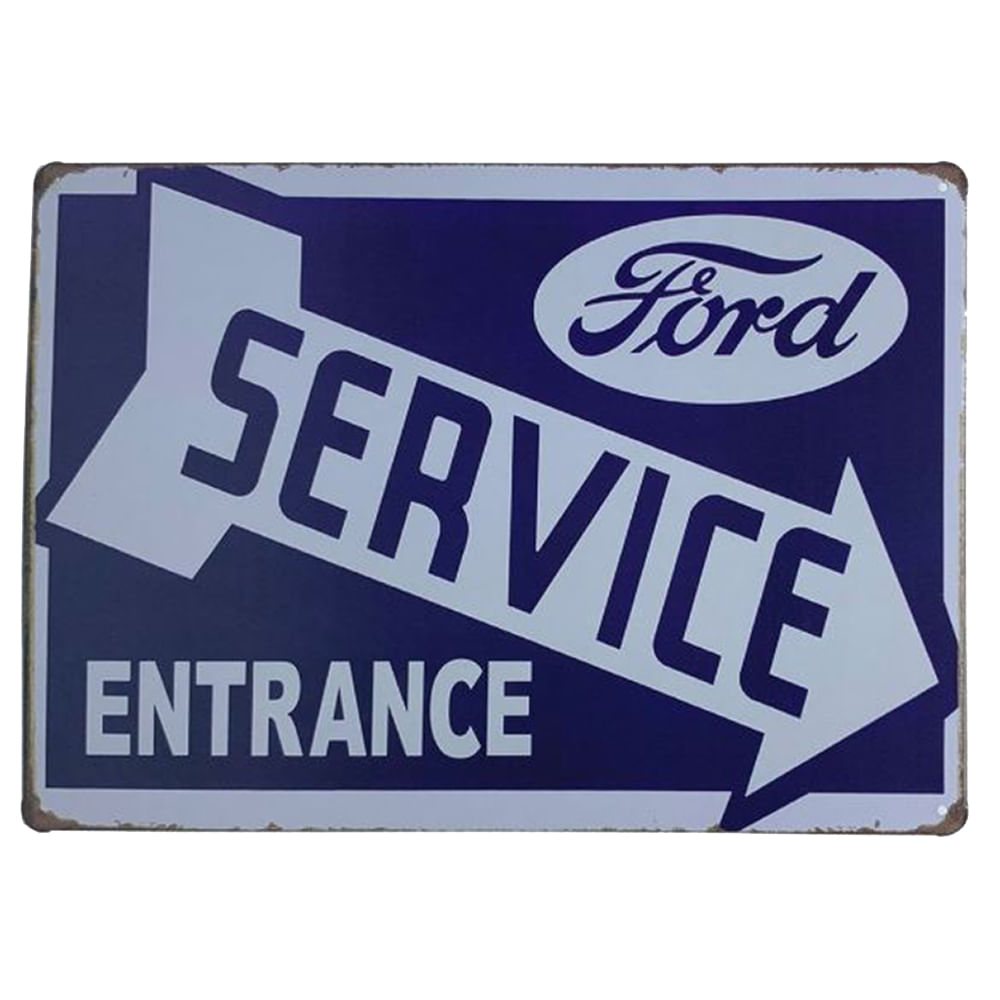 Placa de Metal Ford Service - 30 x 20 cm - Loja Geek Maçã de Eva