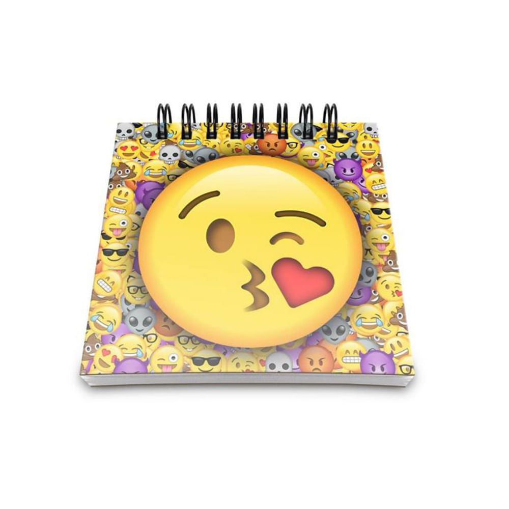 Bloco de Anotações Emoticon - Emoji Beijinho com Amor - Loja Geek Maçã de Eva