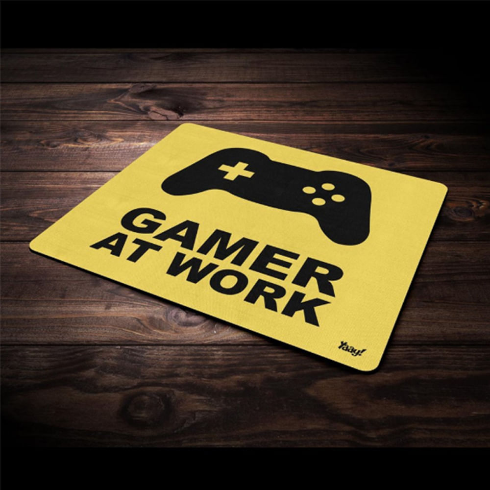 Mouse pad Gamer at Work - Loja Geek Maça de Eva