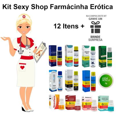 Kit Sexy Shop Farmácinha Erótica 12 Itens - Secret Love