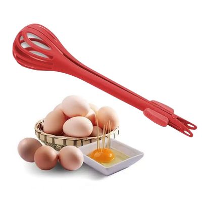 Pegador e Batedor de Ovos Multifuncional com Trava Vermelho